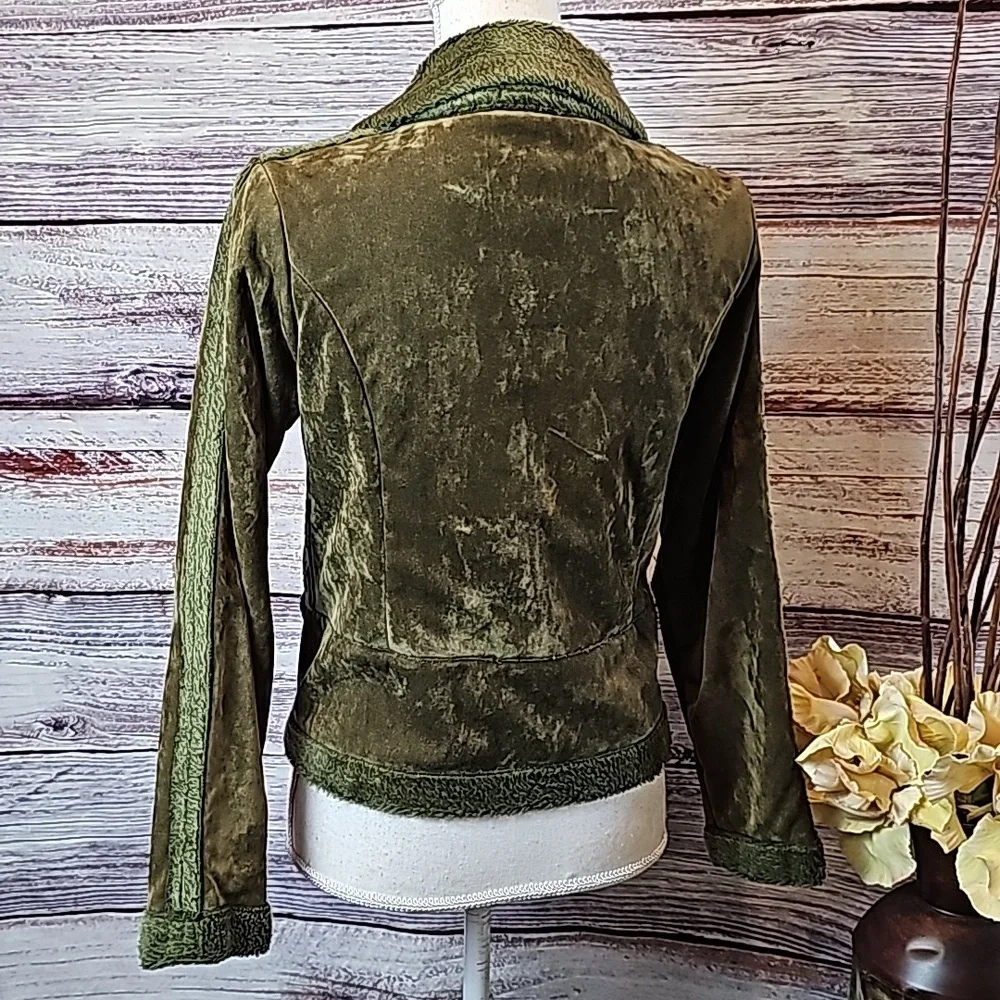 EFFECI ARMY GREEN VALOR AND FAUX FUR SHORT JACKET - Picture 5 of 15